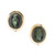 AGL 14.00 Carat Oval Green Tourmaline Cats Eye Diamond Gold Clip Post Earrings