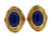 Vintage Estate Natural Lapis 14k Textured Roman Shield Pierced Post Earrings