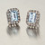 Vintage 1.75ct Emerald Cut Aqua Brown Diamond 14k White Gold Pierced Earrings