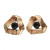 Vintage Estate 1950 Swirl Textured Triangle 14k Yellow Gold Black Onyx Earrings