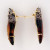 Vintage Rare Brown Clear Quartz Swirl Design 14k Peter Suchy Earrings