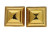 Estate 18k Greenish Gold Square Geometric Domed Hammered Clip Post Earrings