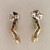 Vintage Antique 8 Diamond  Curved “V” Channel Set Full Diamond Earrings 14k 