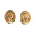 1.00 Carat Pave Round Diamond Gold Oval Button Lever Back Earrings