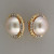 Vintage 15mm Pink Mobe Pearl 14k Frame .40CT Diamond Clip & Post Earrings