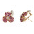 Ruby Diamond Gold Flower Cluster Clip Post Earrings