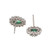 1.75 Carat Bright Green Oval Emerald Diamond Halo Earrings