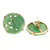 Vintage Natural Color 21mm Jadeite Jade Carved Round Tablets 14k Gold Earrings