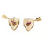 GIA Red Ruby Retro Deco 14k Yellow Gold Clip Post Arrow Heart Earrings