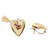 GIA Red Ruby Retro Deco 14k Yellow Gold Clip Post Arrow Heart Earrings