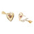 GIA Red Ruby Retro Deco 14k Yellow Gold Clip Post Arrow Heart Earrings