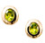Top Gem Color 4.10ct Oval Green Peridot Domed Bezel Set 18k Clip Post Earrings