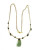 Estate Green Amethyst Turquoise Art Style 14k Yellow Gold Necklace