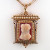 Vintage 1870 Victorian 15k Pink Gold Carved Carnelian Hard Stone Pin Pendant