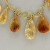 Vintage 145ct Citrine Carved Drops 18k Yellow Gold Quartz Adjustable Necklace