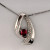 Vintage 14k White Gold Swirl Design Ruby & Diamond Pendant White Gold Box Chain
