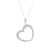 MRB .65 Carat Diamond White Gold Open Heart Pendant Necklace