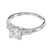 EGL .74 Carat Transitional Diamond Three Stone Platinum Art Deco Engagement Ring