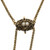 Victorian 14k Chain Double Tassel Patina Black Enamel Pearl Pendant Necklace