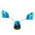 Estate 14k White Gold Rare 7 Matched Blue Opal Pendant 16 Inch Chain Southwest