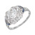 EGL 1.30 Carat Diamond Sapphire Engraved Platinum Edwardian Engagement Ring