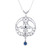 Sapphire Diamond Platinum Filigree Art Deco Drop Pendant Necklace