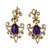 Vintage 1940 14k Yellow Gold  3.30ct Cabochon Pear Amethyst Dangle Earrings 