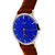 1960 Longines White Gold Strap Watch Custom Colored Vivid Blue Dial 