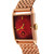Retro Art Deco 1940 Vivid Red Custom Colored Dial 14k Pink Gold Bulova 