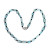 Greenish Blue Aqua Bead 150ct Black Onyx Bead Deco Necklace 14k White Gold Catch