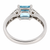 1.05 Carat Emerald Cut Aqua Diamond 14k White Gold Ring