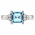 1.05 Carat Emerald Cut Aqua Diamond 14k White Gold Ring