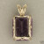 Vintage Rectangular 10.71ct Fantasy Cut 14k Gold Bright Purple Amethyst Pendant