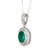 1.14 Carat Emerald Diamond Halo Diamond White Gold Pendant Necklace