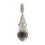 Vintage Quartz Crystal Briolette 18k White Gold 0.16ct Full Cut Diamond Pendant
