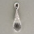 Vintage Quartz Crystal Briolette 18k White Gold 0.16ct Full Cut Diamond Pendant