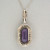 Art Deco 1940'S 14k White Gold Filigree 6.00ct Amethyst Pendant Bar Link Chain