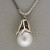 14.5mm Gray South Sea Pearl .50CT Pave Diamond 14k White Gold Box Chain  Pendant