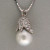 14.5mm Gray South Sea Pearl .50CT Pave Diamond 14k White Gold Box Chain  Pendant