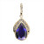 Vintage Purple 5.50ct Pear Amethyst 14k Gold .45CT Full Diamond Pendant Enhancer