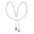 Art Deco 18.00ct Pear Aqua Double Platinum Rose Cut Diamond Drop Pendant