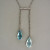 Art Deco 18.00ct Pear Aqua Double Platinum Rose Cut Diamond Drop Pendant