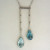 Art Deco 18.00ct Pear Aqua Double Platinum Rose Cut Diamond Drop Pendant