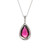 4.46ct Pear Pink Tourmaline Diamond 14k White Gold Pendant Necklace