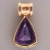 Vintage 15.50ct Amethyst .15ct Diamond 14k Yellow Gold Greek Key Pendant