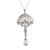 Estate 1930s Platinum Edwardian South Sea Baroque Pearl Pave Diamond Pendant