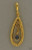 Estate Fine Oval Blue Sapphire & Round Diamond 18k Yellow Gold Pendant