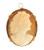 Estate 1930 14k Yellow Gold Shell Coral Heart Cameo Oval Pendant Woman Profile