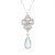 9.75 Carat Aquamarine Diamond Platinum Pendant Necklace