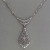 Vintage 1940s 14k White Gold Filigree Pierced .02CT Transitional Diamond Pendant